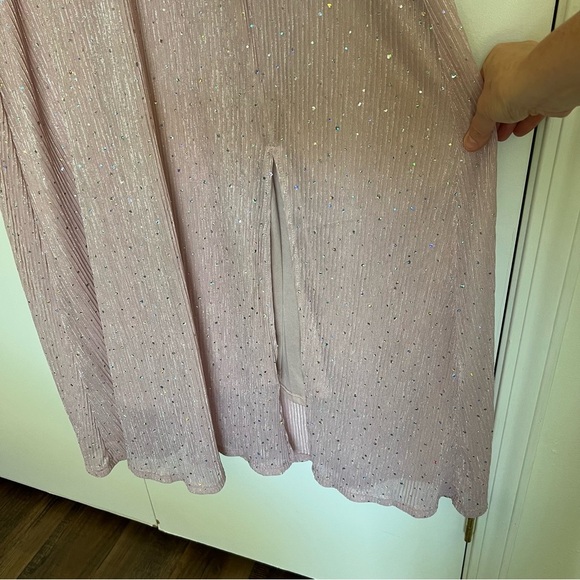 PRETTYGARDEN Pink Glitter Maxi Dress Wrap V-Neck Cocktail Party size XXL - Picture 6 of 11